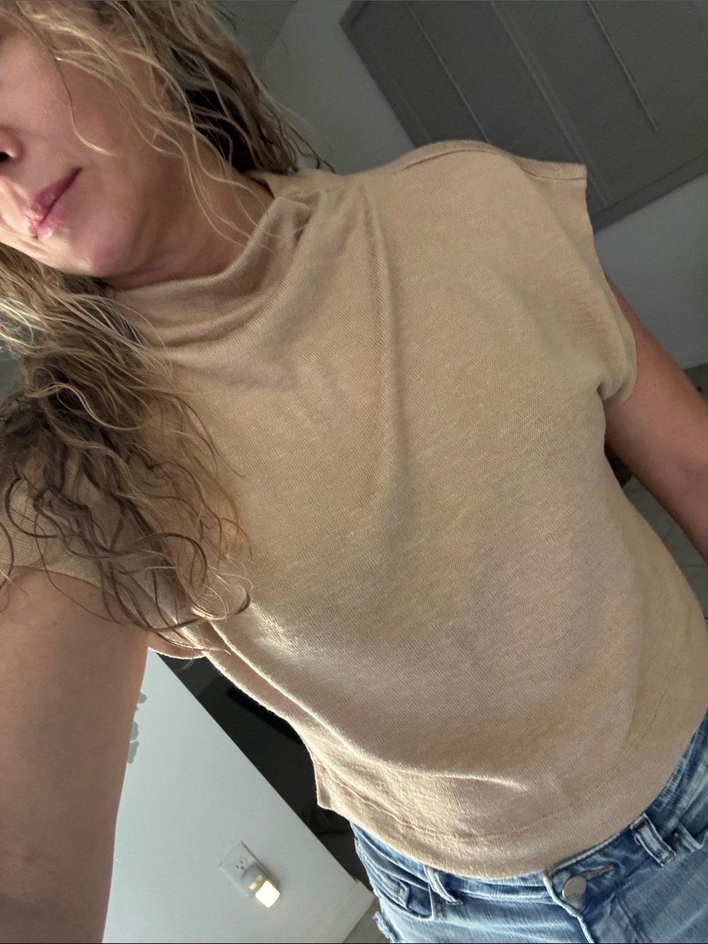 Anthropologie Yellow Crewneck Knit Top
